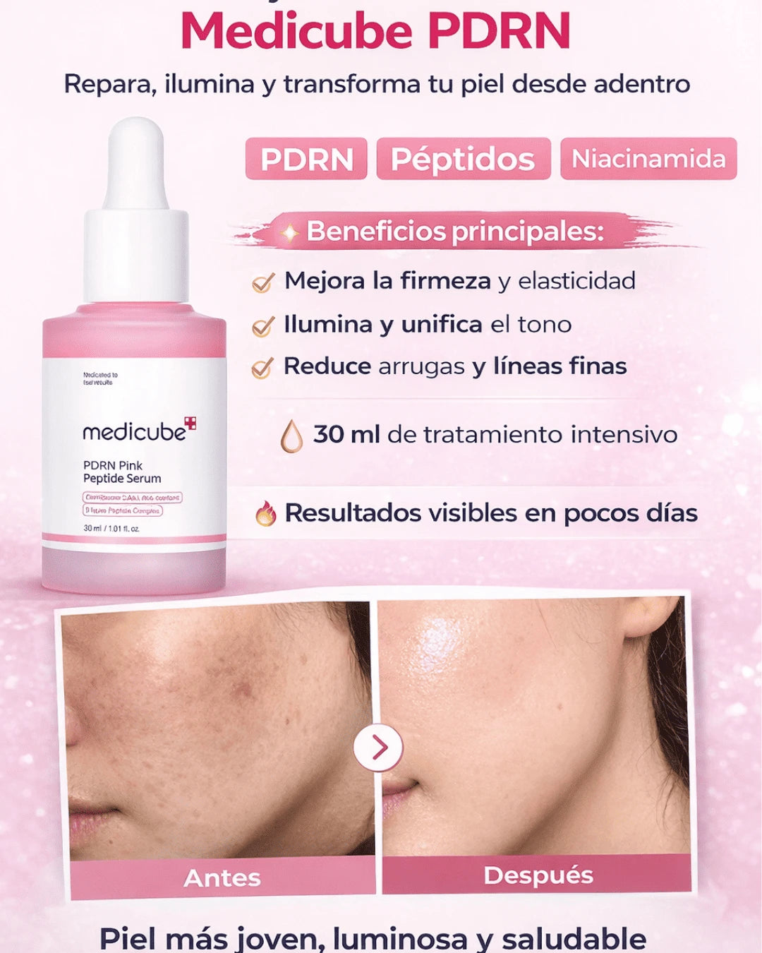 MEDICUBE SERUM COREANO ® - PIEL MAS FIRME Y LUMINOSA