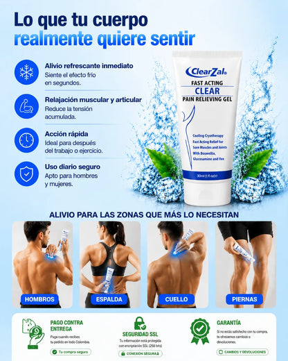 Clear Zal Gel™- Alivio Frío para Tensión Muscular